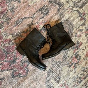 Steve Madden Black Combat Boots